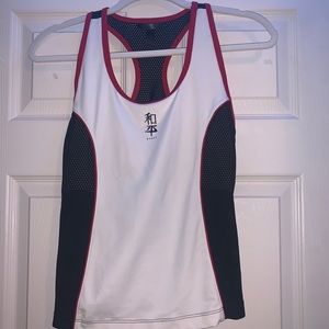 Black & white tank top with Chinese calligraphy